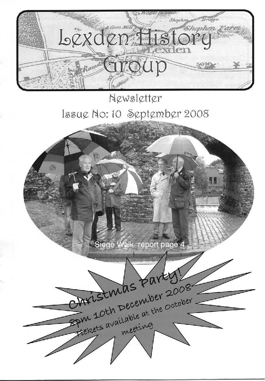 Lexden history Group Newsletter, September 2008 Issue 10