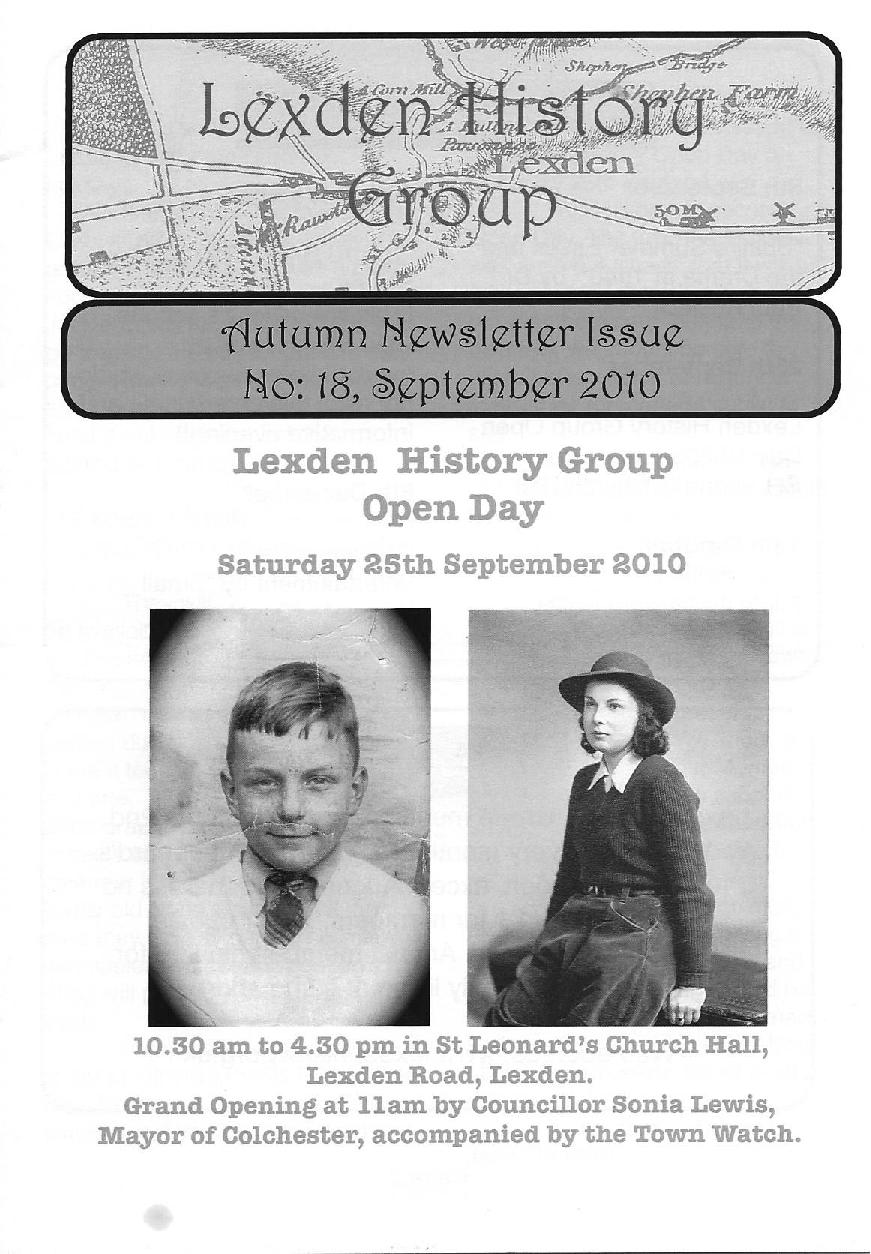 Lexden history Group Newsletter, September 2010 Issue 18