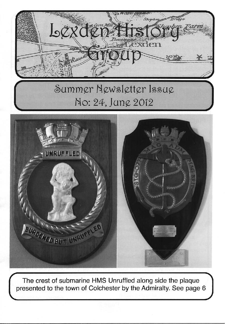 Lexden history Group Newsletter, June 2012 Issue 25