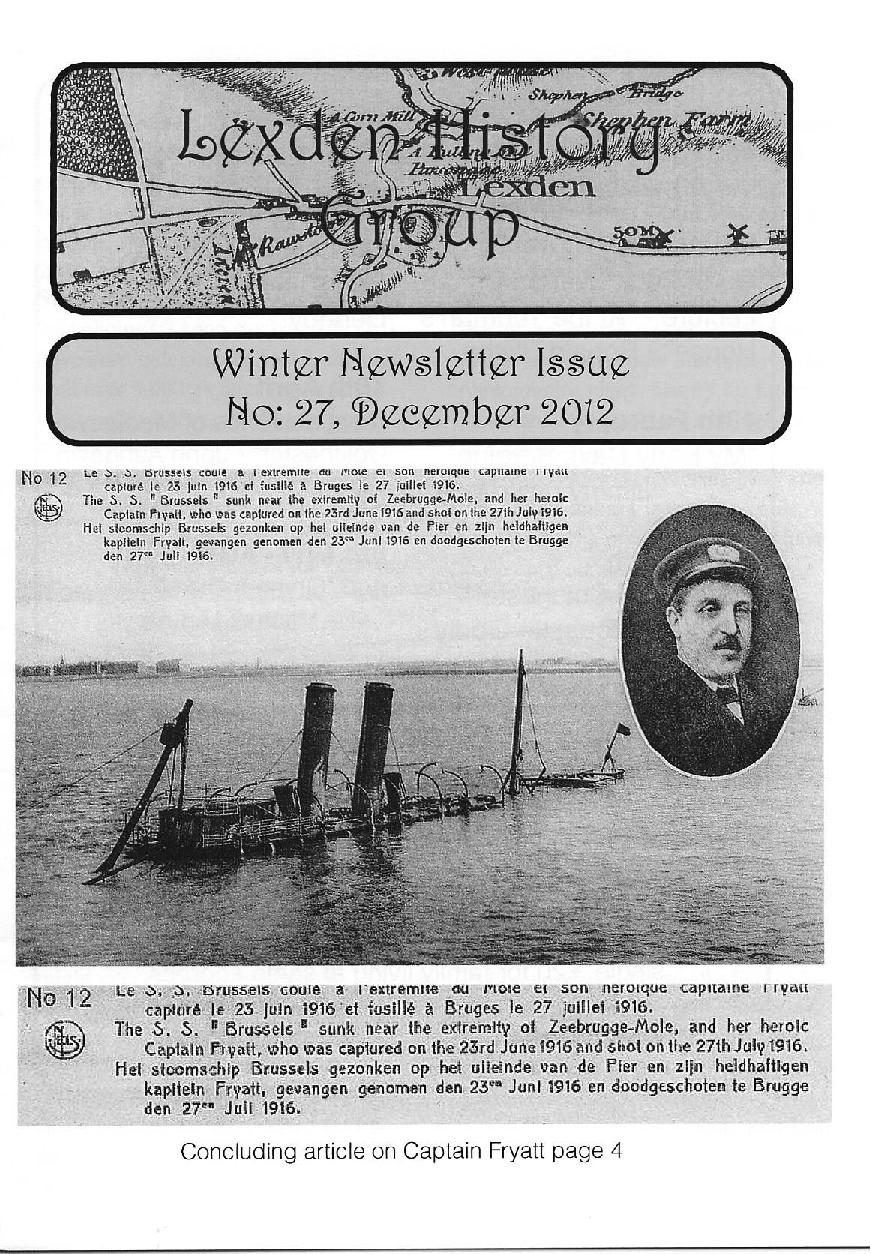 Lexden History Group Newsletter, December 2012 Issue 27