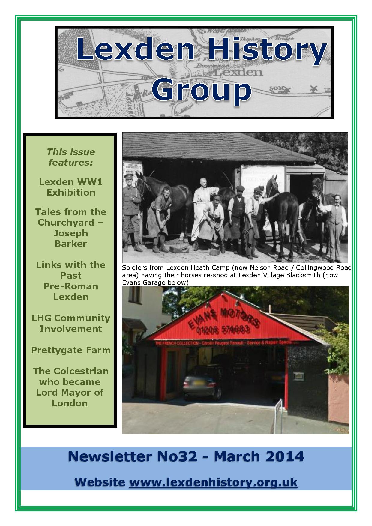 Lexden History Group Newsletter, March 2014 Issue 32