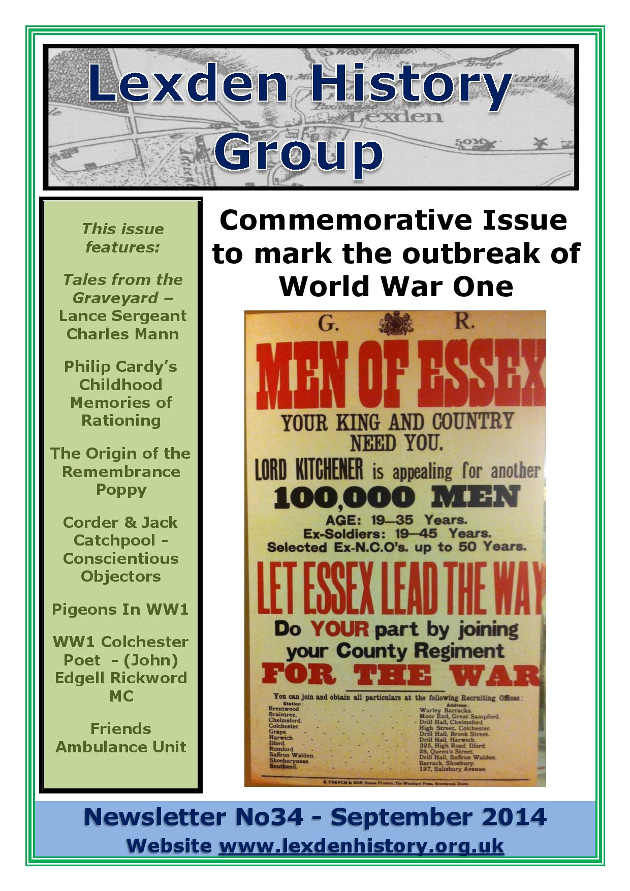 Lexden History Group Newsletter, September 2014 Issue 34