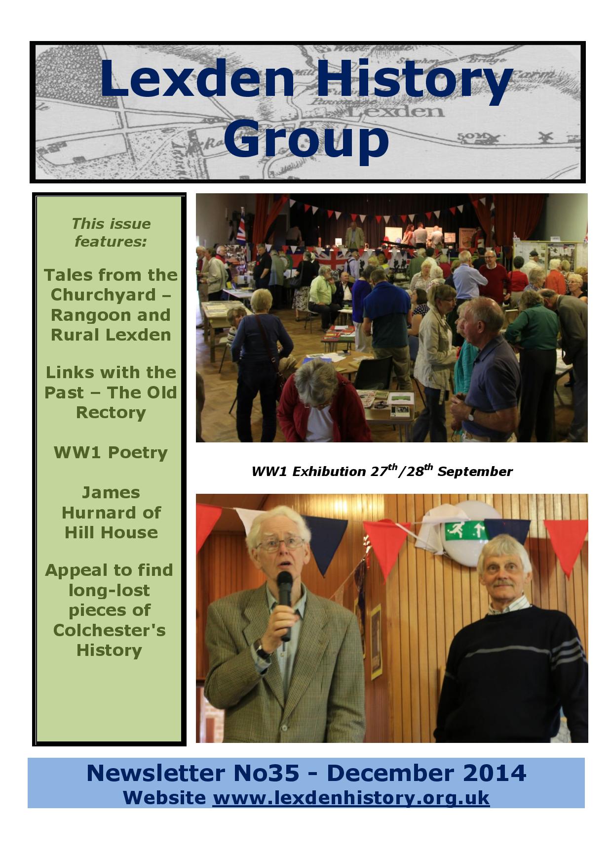 Lexden History Group Newsletter, December 2014 Issue 35