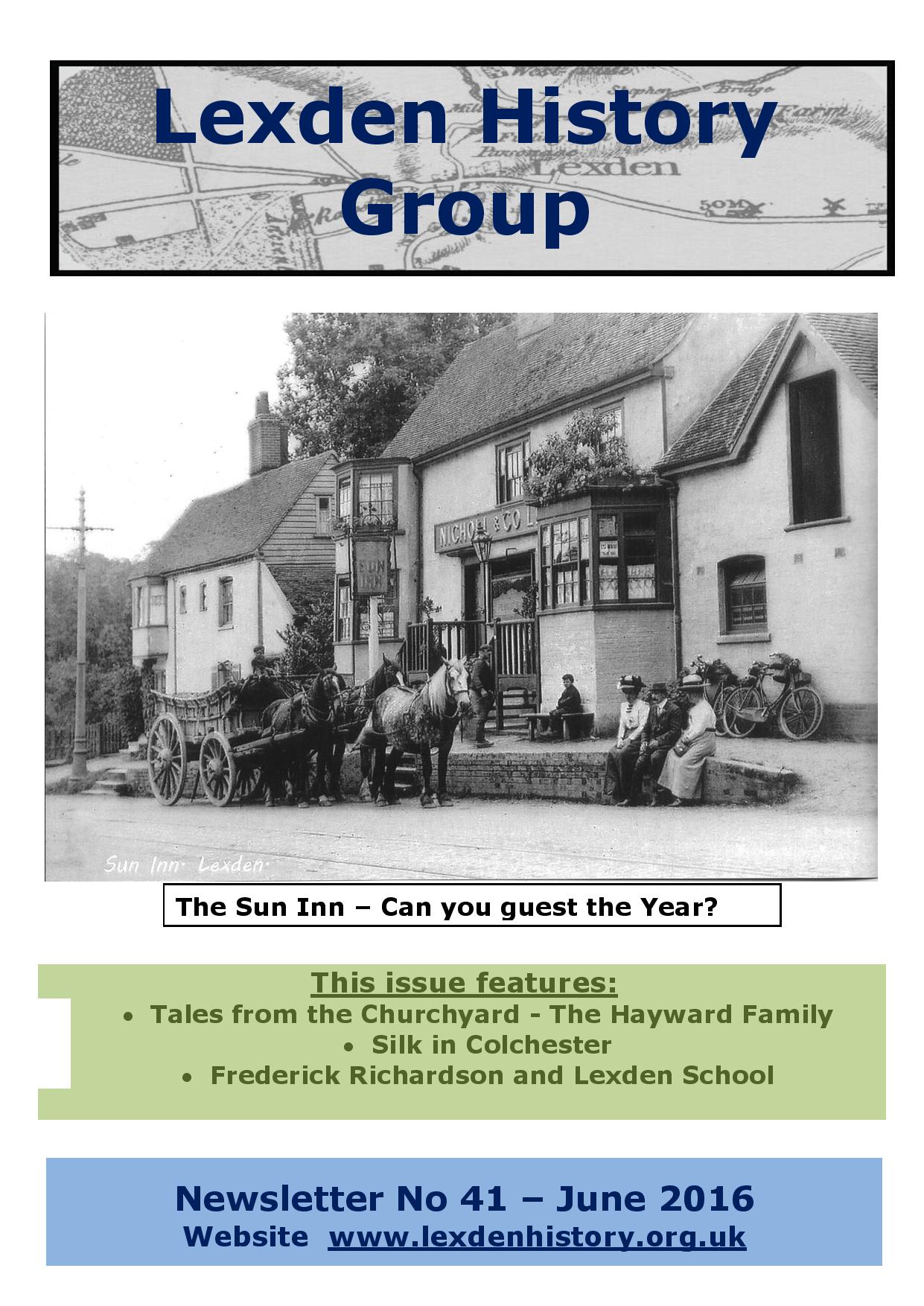 Lexden History Group Newsletter, June 2016 Issue 41