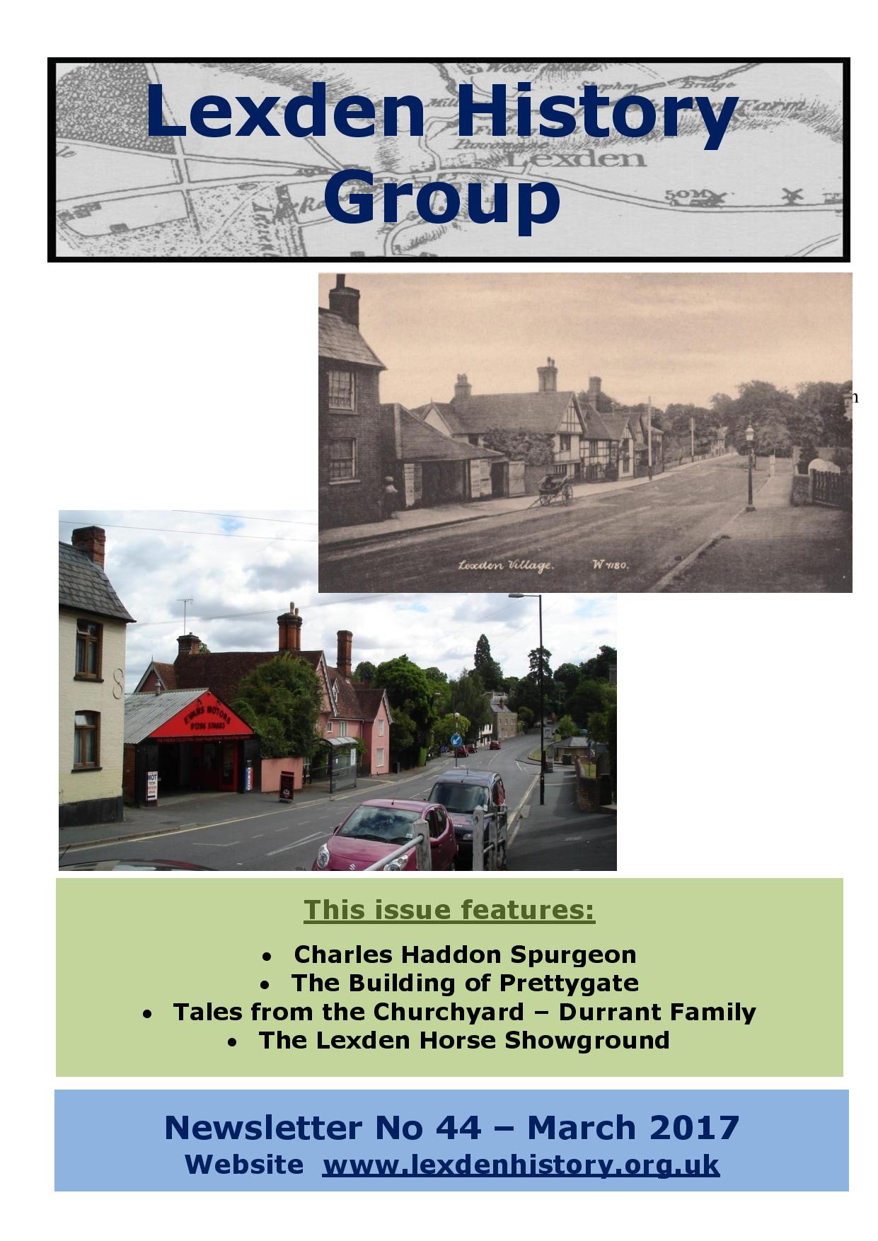 Lexden History Group Newsletter, March 2017 Issue 44