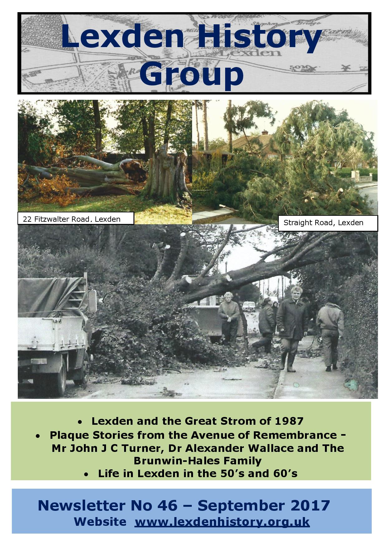 Lexden History Group Newsletter, September 2017 Issue 46