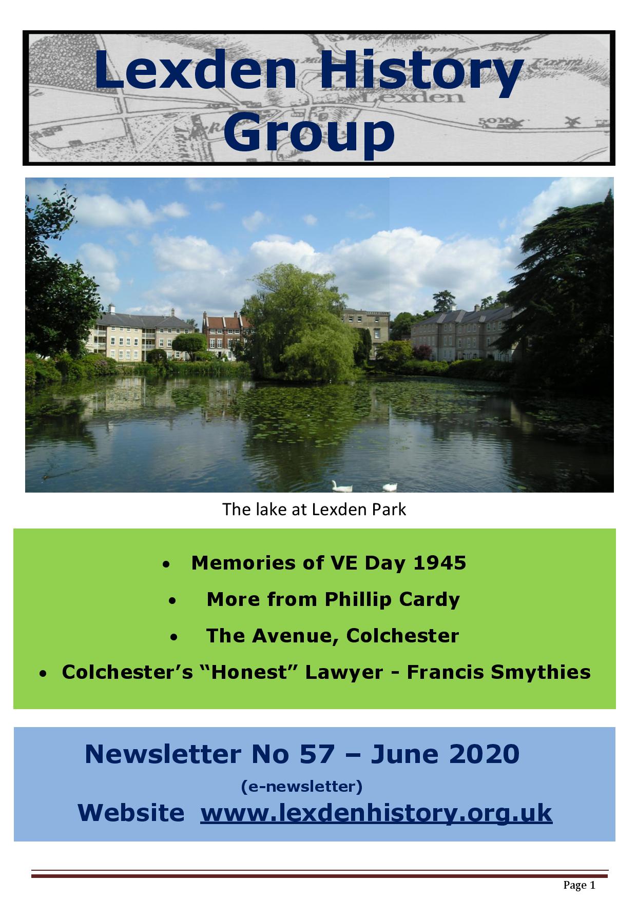 Lexden history Group Newsletter, June 2020 Issue 57
