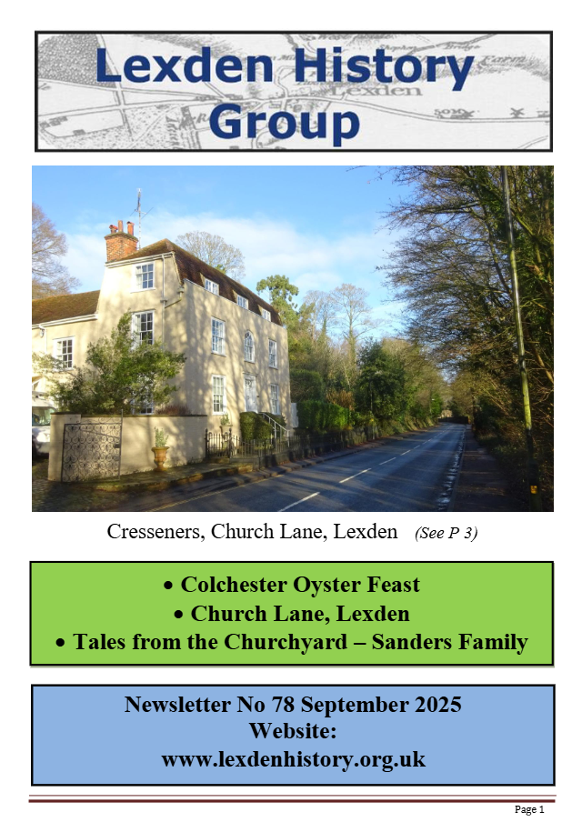 Lexden history group Newsletter issue 78 September 2025