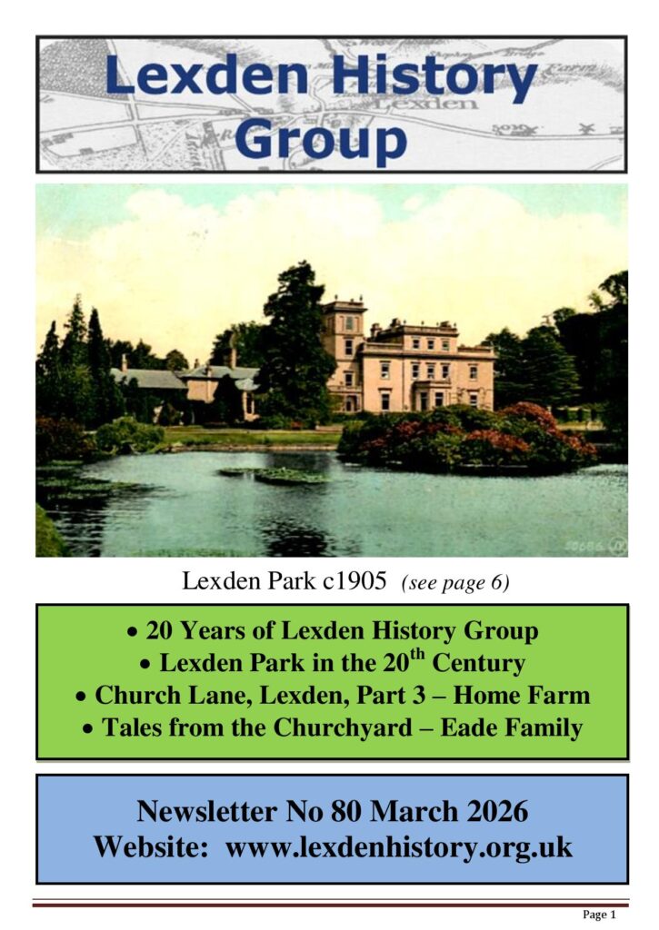 Lexden History Group Newsletter March 2026 issue 80